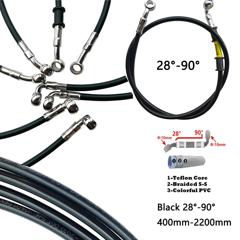 Brake Line Motorcycle - Черный 28 ° -90 ° Гидравлический